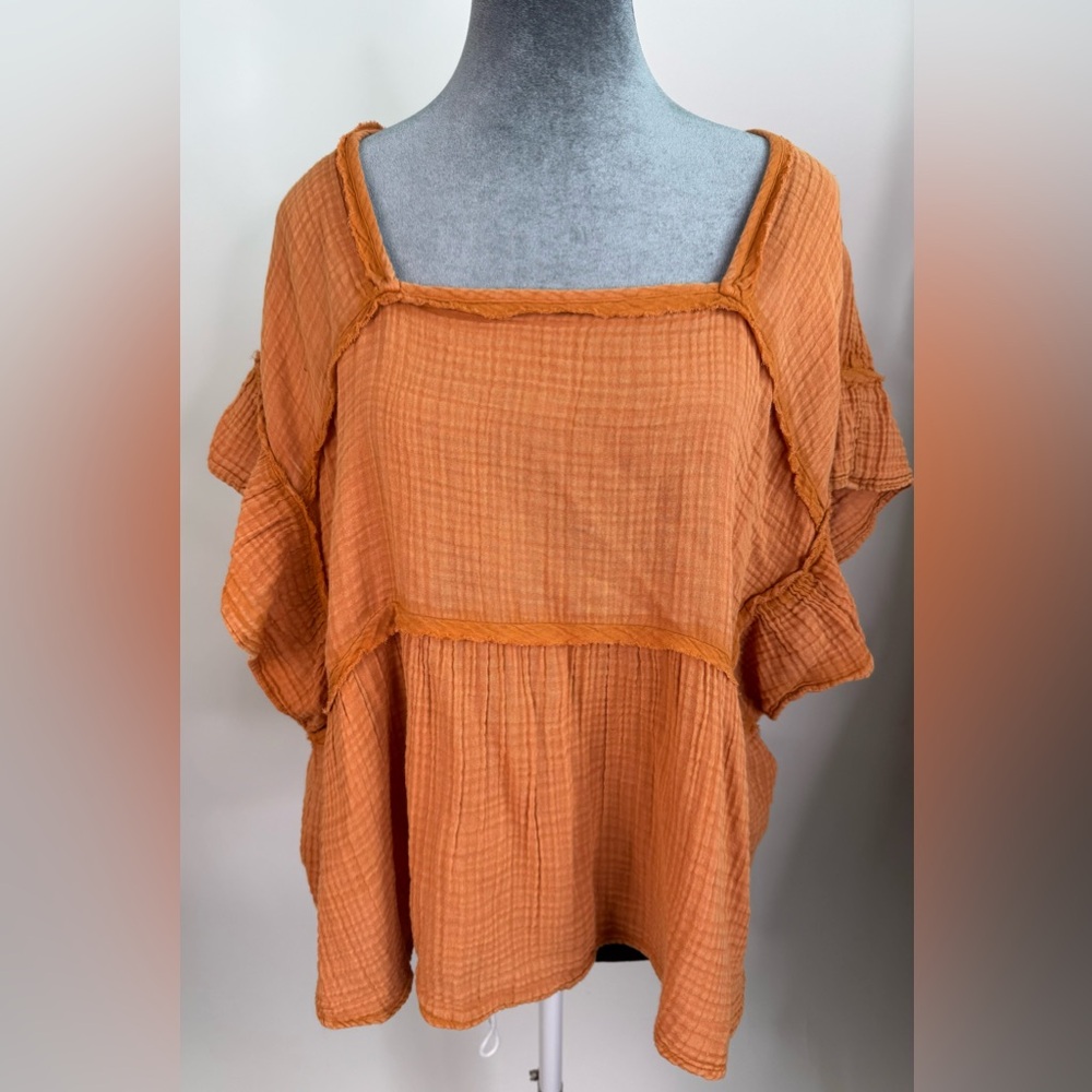 Anthropologie Kaveri Gauze Top Size L Honey Boho Blouse NWT